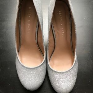 Size 8 sparkly silver heels